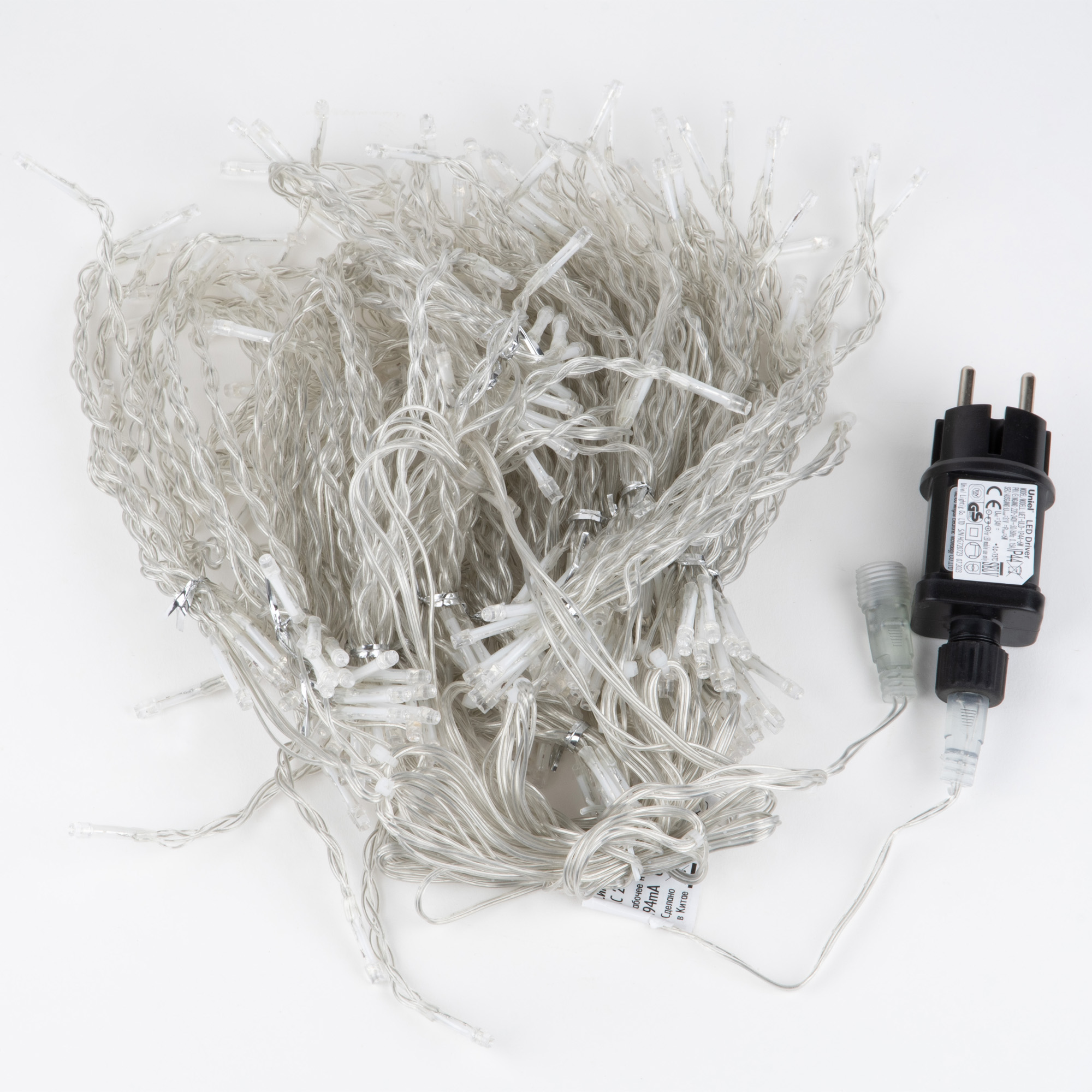 ULD-C3020-264-TTK WARM WHITE IP44 Занавес светодиодный с эффектом мерцания. 3х2м. 264 светодиода. Теплый белый свет. Провод прозрачный. TM Uniel
