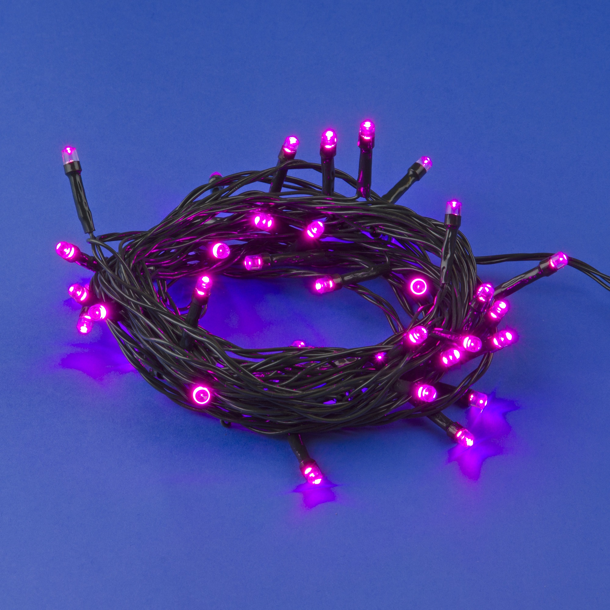ULD-S0500-050-DGA PINK IP20 Гирлянда светодиодная. 5м. 50 светодиодов. Розовый свет. Провод зеленый. ТМ Uniel