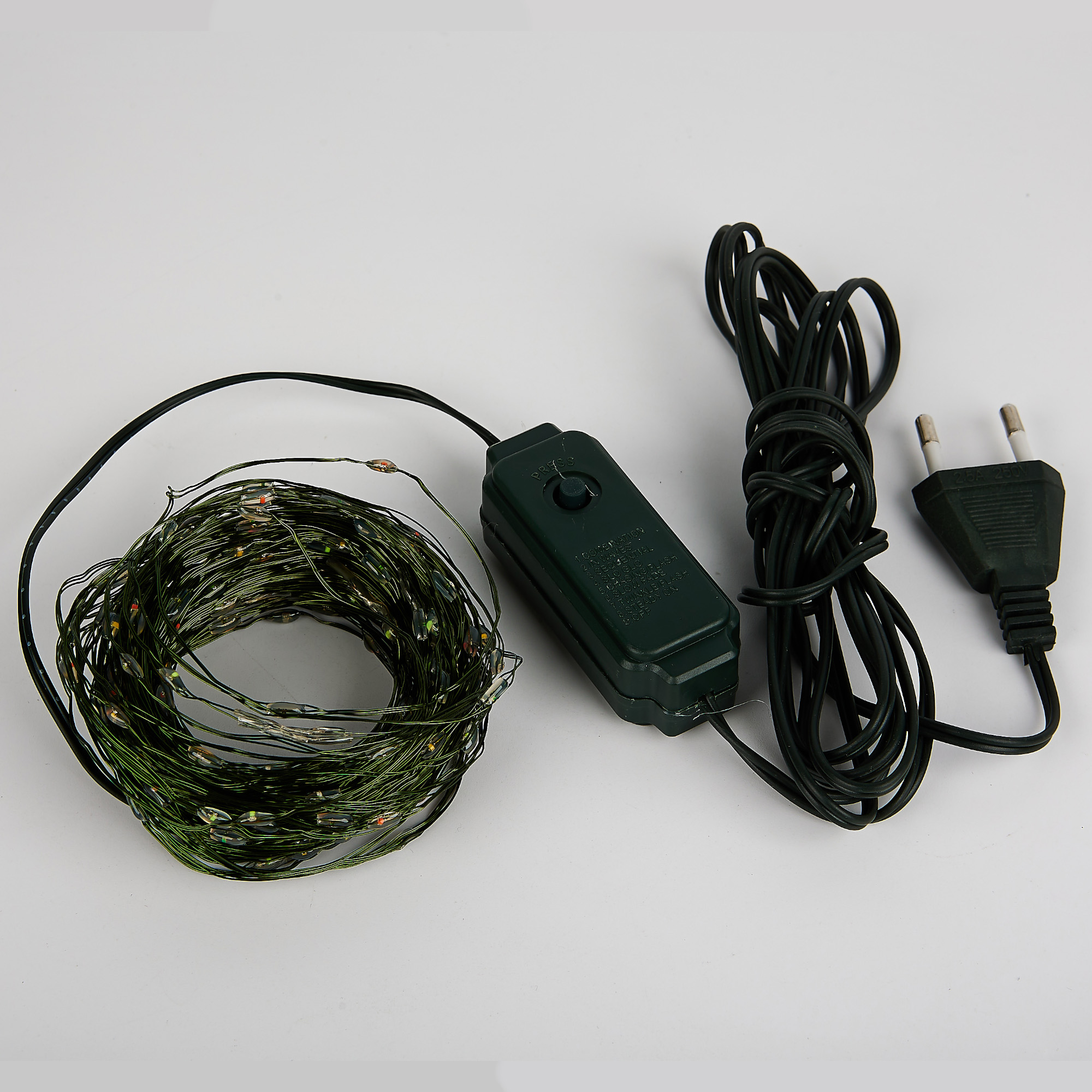 ULD-S3000-300-DGA WHITE IP20 DEW Гирлянда светодиодная Роса. 30м. 300 светодиодов. Белый свет. Провод зеленый. ТМ Uniel