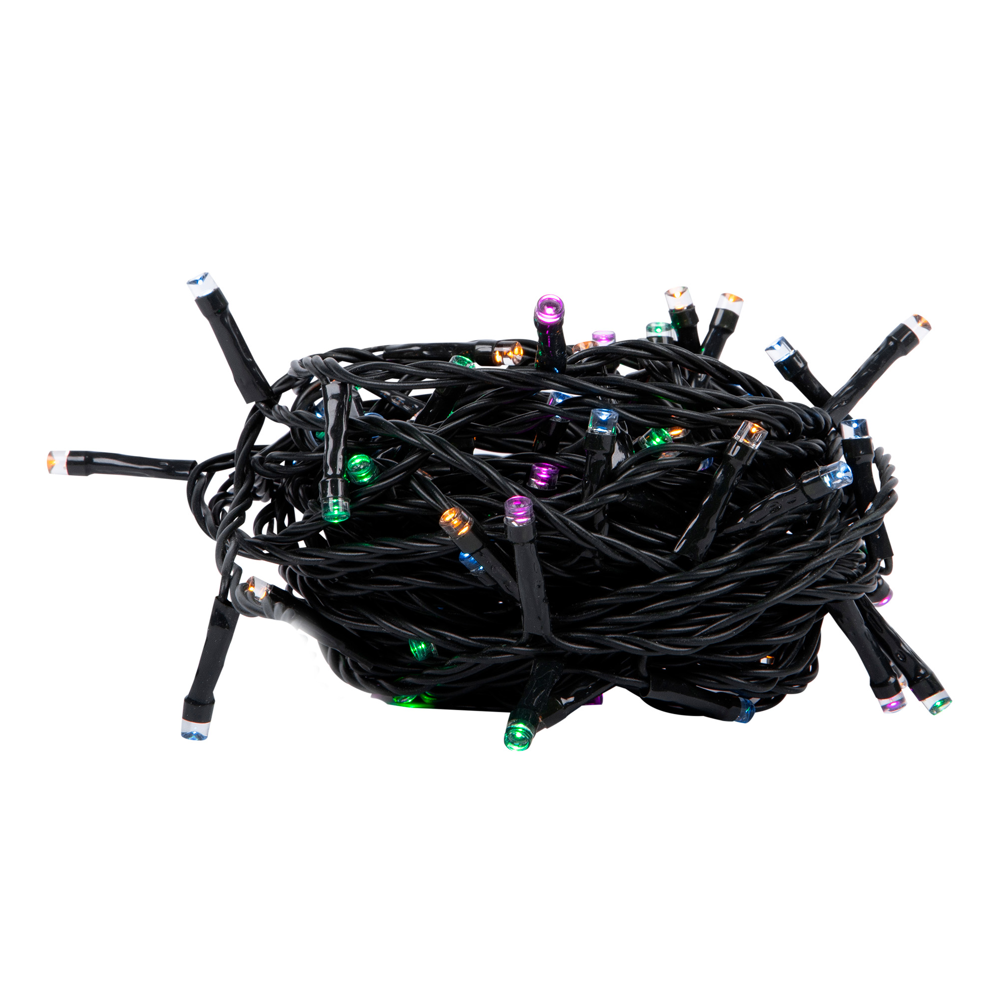 ULD-S1000-100-DGA MULTI-3 IP20 Гирлянда светодиодная. 10м. 100 светодиодов. Белый. желтый. зеленый. красный. розовый. синий свет. Провод зеленый. ТМ Uniel