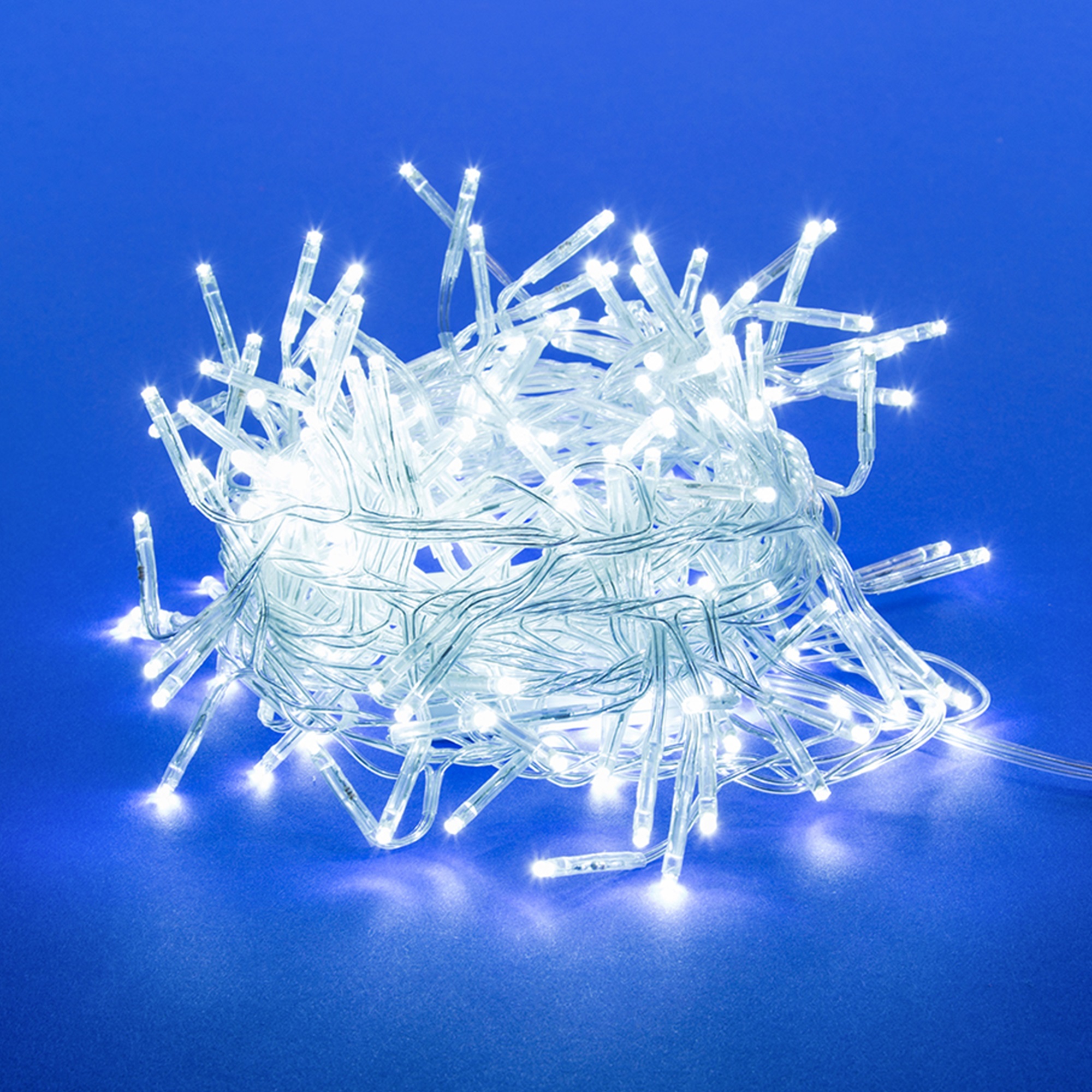 ULD-S0300-200-DTA WHITE IP20 FIRECRACKER Гирлянда светодиодная с контроллером Фейерверк. 3м. 200 светодиодов. Белый свет. Провод прозрачный. ТМ Uniel