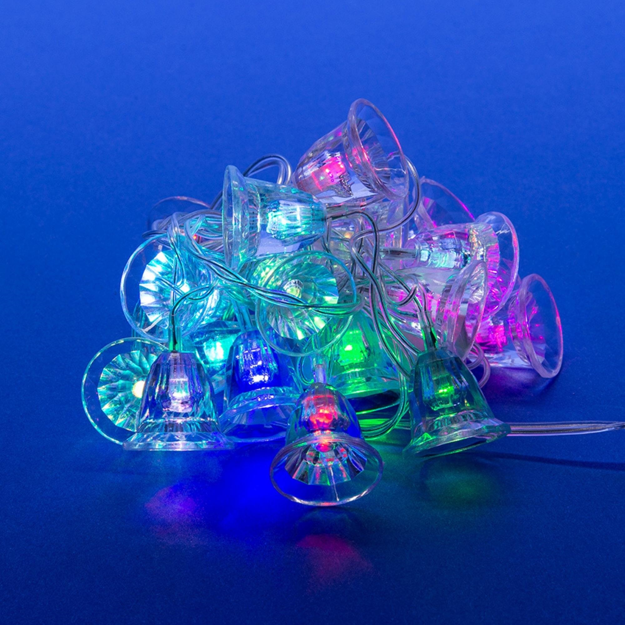 ULD-S0280-020-DTA RGB IP20 BELLS Гирлянда светодиодная Колокольчики с контроллером. 20 светодиодов. 2.8 м. RGB. IP20. провод прозрачный.