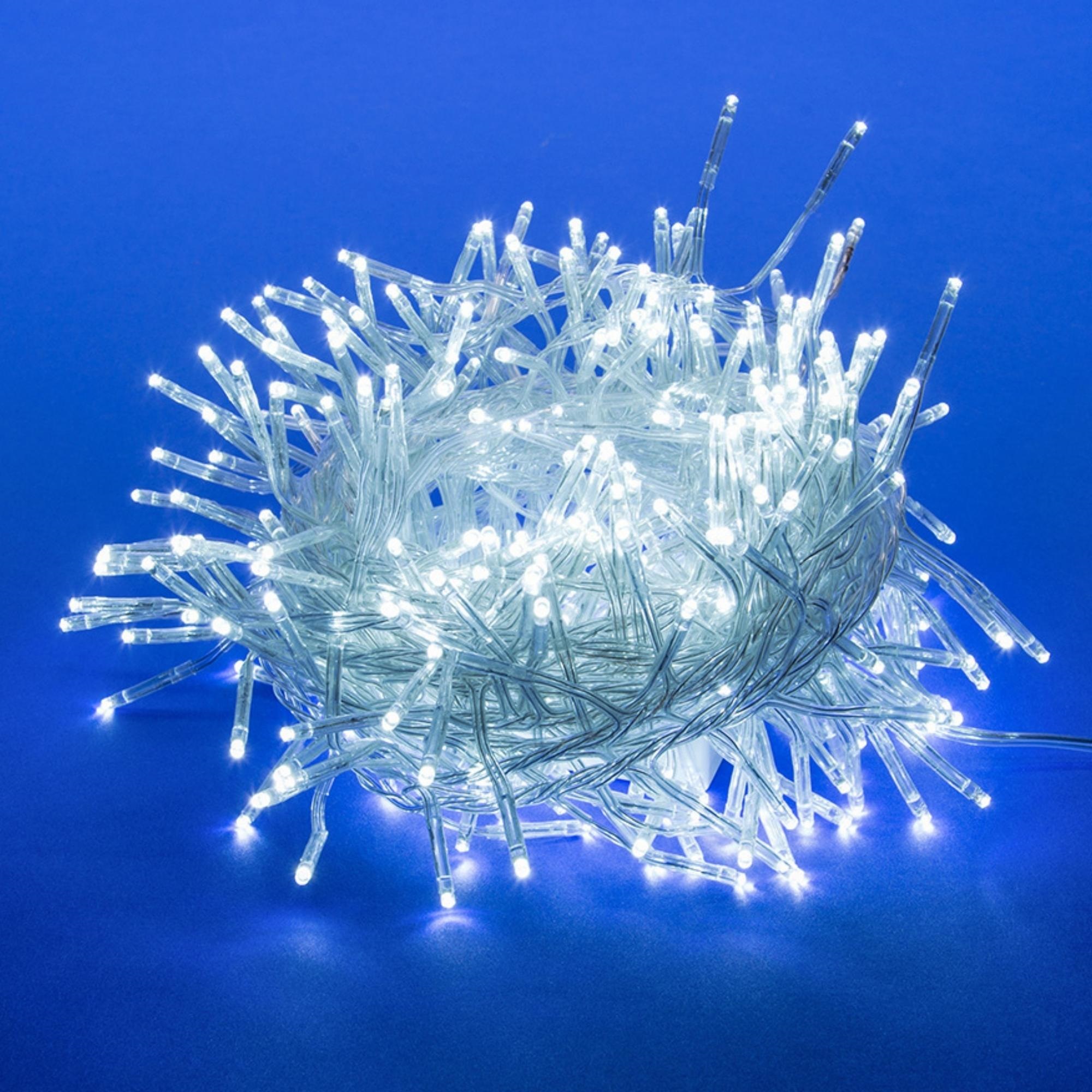ULD-S0600-400-DTA WHITE IP20 FIRECRACKER Гирлянда светодиодная с контроллером Фейерверк. 6м. 400 светодиодов. Белый свет. Провод прозрачный. ТМ Uniel