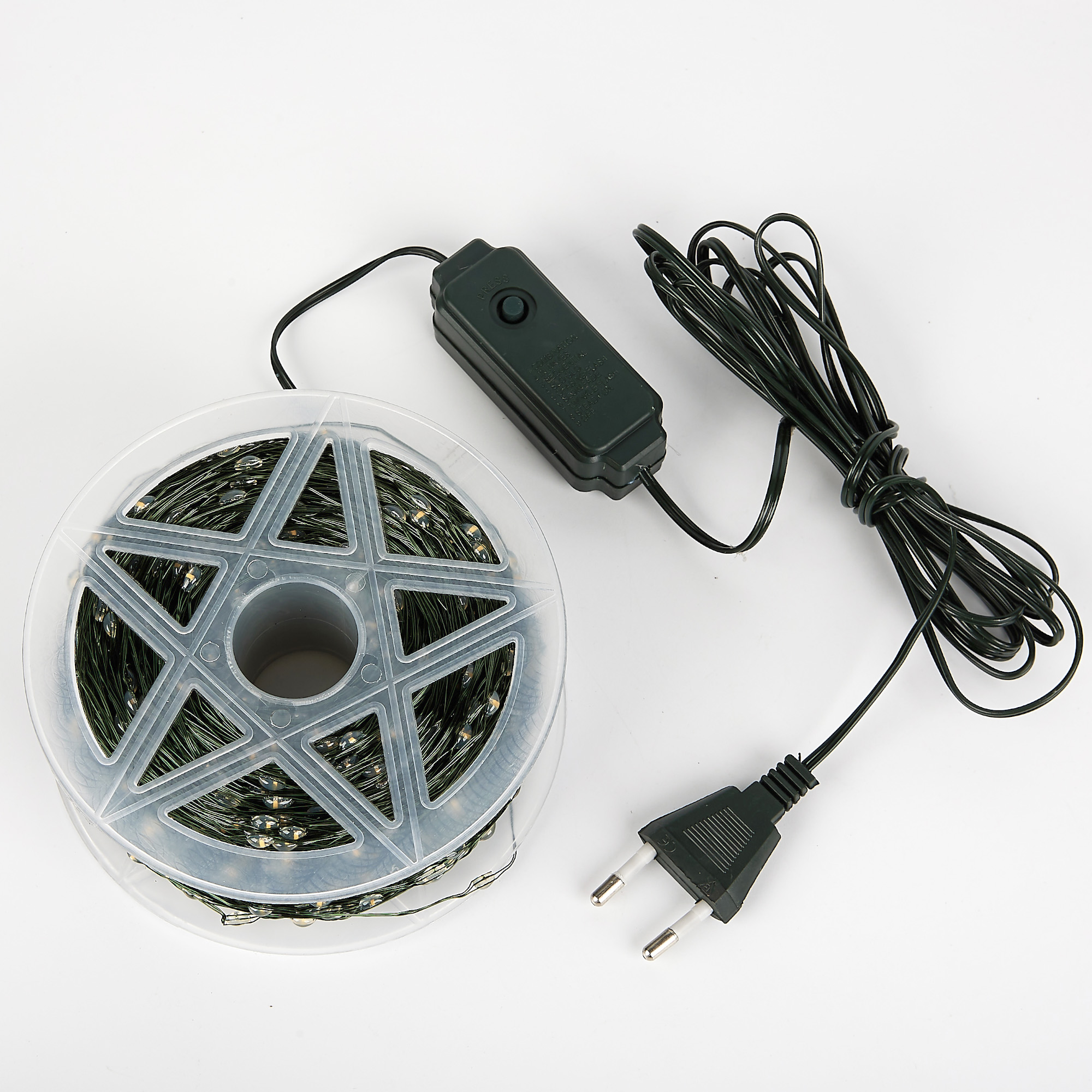 ULD-S40000-4000-DGA WARM WHITE IP20 DEW Гирлянда светодиодная Роса. 400м. 4000 светодиодов. Теплый белый свет. Провод зеленый. ТМ Uniel