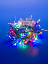 Гирлянда 10м светод-ая RGB с эффектом мерцания.Соед-ая.120 светодиодов.Разноцветн.Белый провод IP67