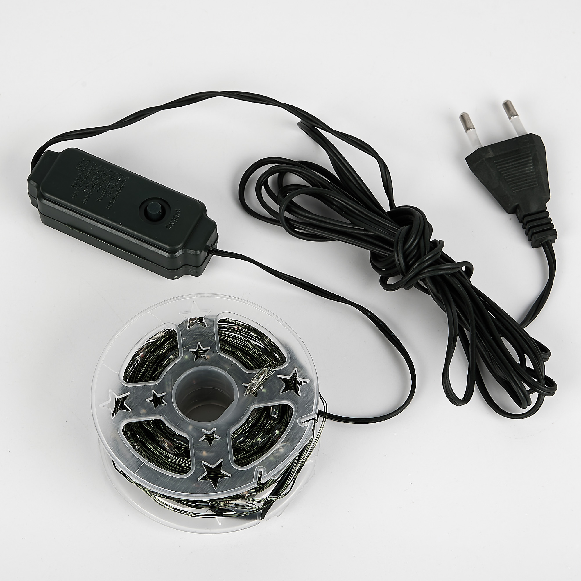 ULD-S3000-300-DGA MULTI IP20 DEW Гирлянда светодиодная Роса. 30м. 300 светодиодов. Разноцветный свет. Провод зеленый. ТМ Uniel