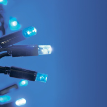 Гирлянда10м с эффектом мерцания.Соед-ая. IP67.120 LED.Синий+белый цвет. Черный провод