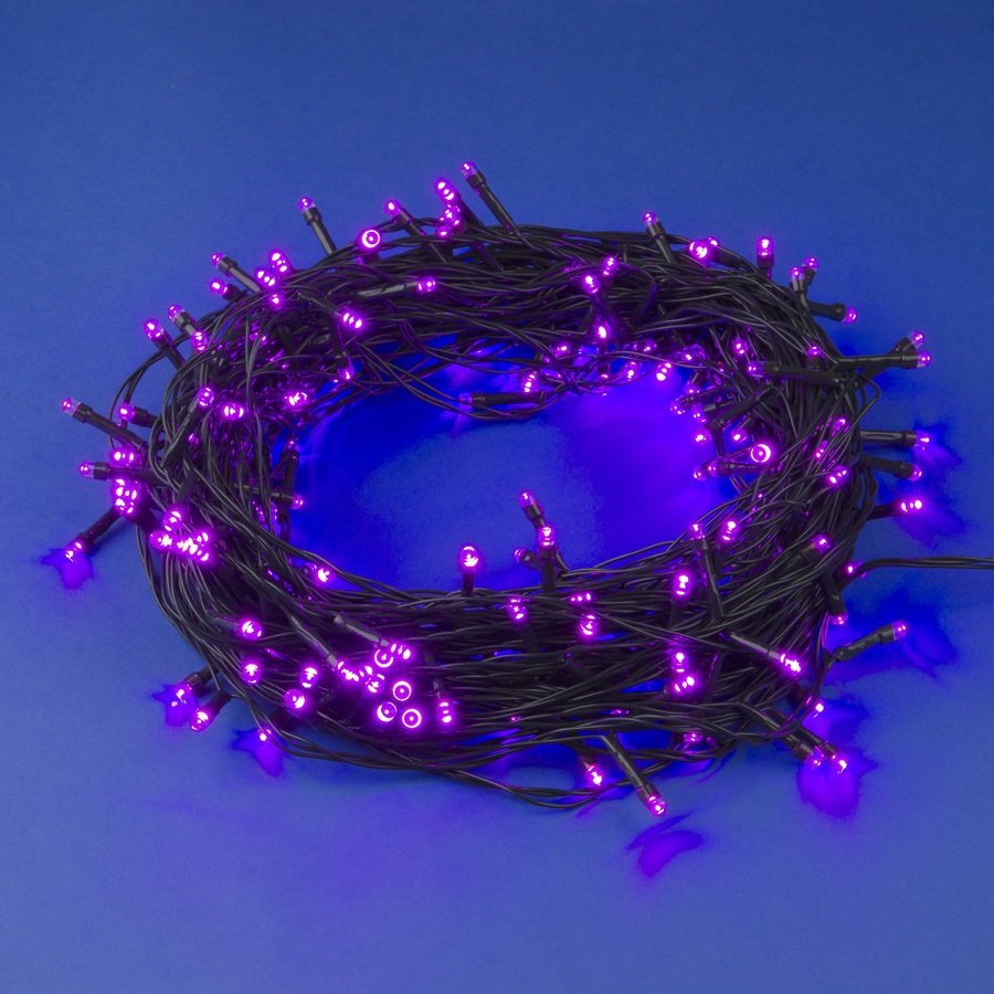 ULD-S1000-100-DGA PINK IP20 Гирлянда светодиодная. 10м. 100 светодиодов. Розовый свет. Провод зеленый. ТМ Uniel