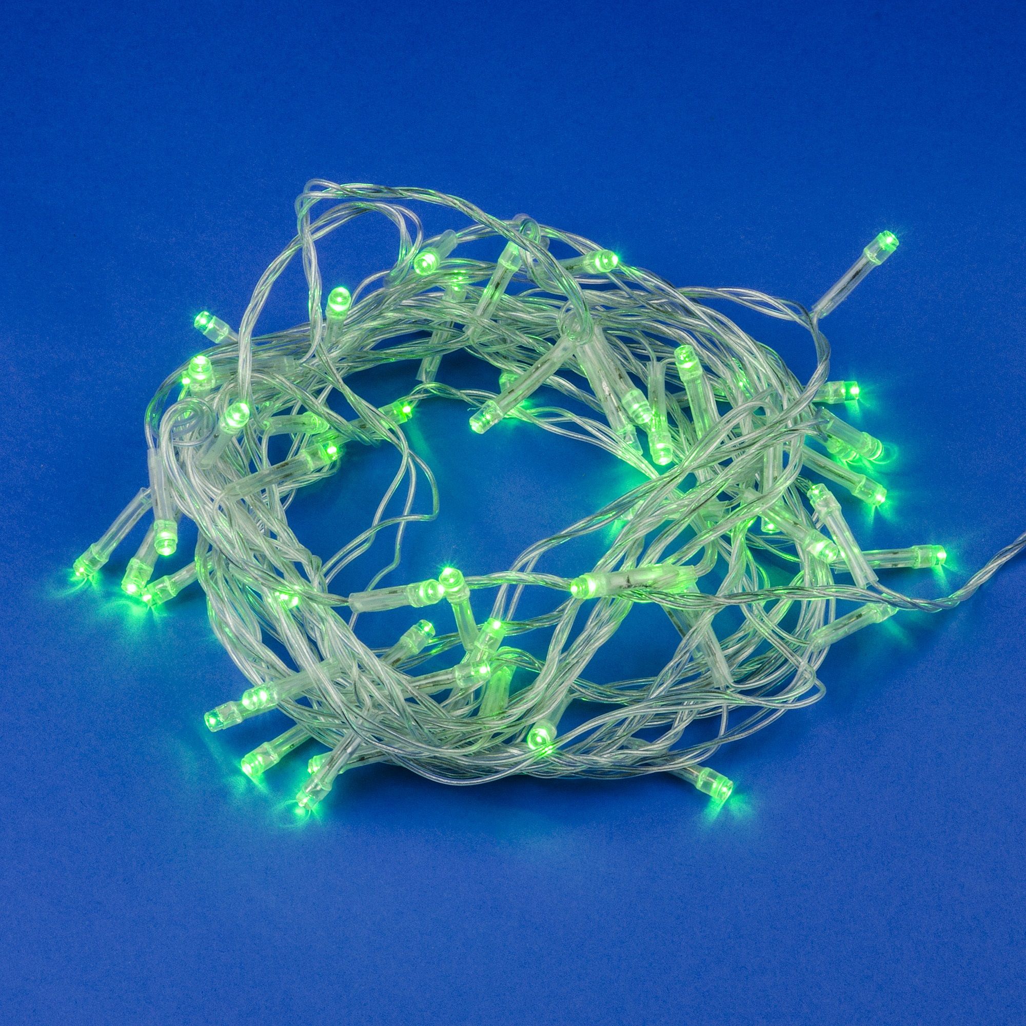 ULD-S0500-050-DTA GREEN IP20 Гирлянда светодиодная с контроллером. 5м. 50 светодиодов. Зеленый свет. Провод прозрачный. ТМ Uniel
