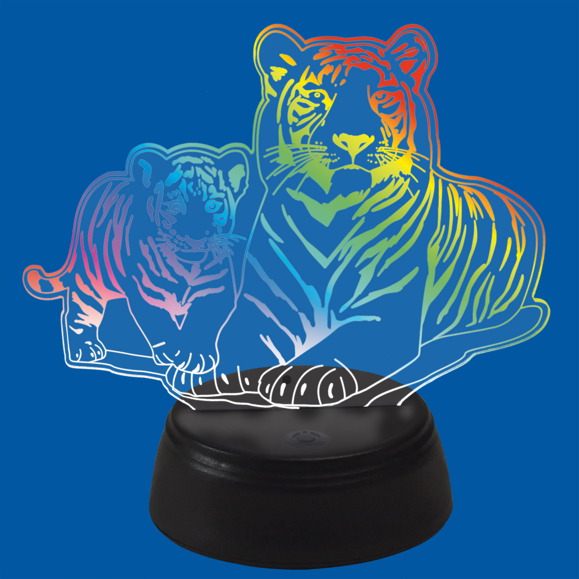 ULI-M508 RGB-3AA TIGER FAMILY-BLACK Светильник декоративный с эффектом 3D Семья тигров. на батарейках 3AA не в-к. 1 светодиод. RGB свет. TM Uniel