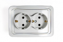 Розетка 2-ая СП белая CLASSICO 2128-W (2212) IN HOME