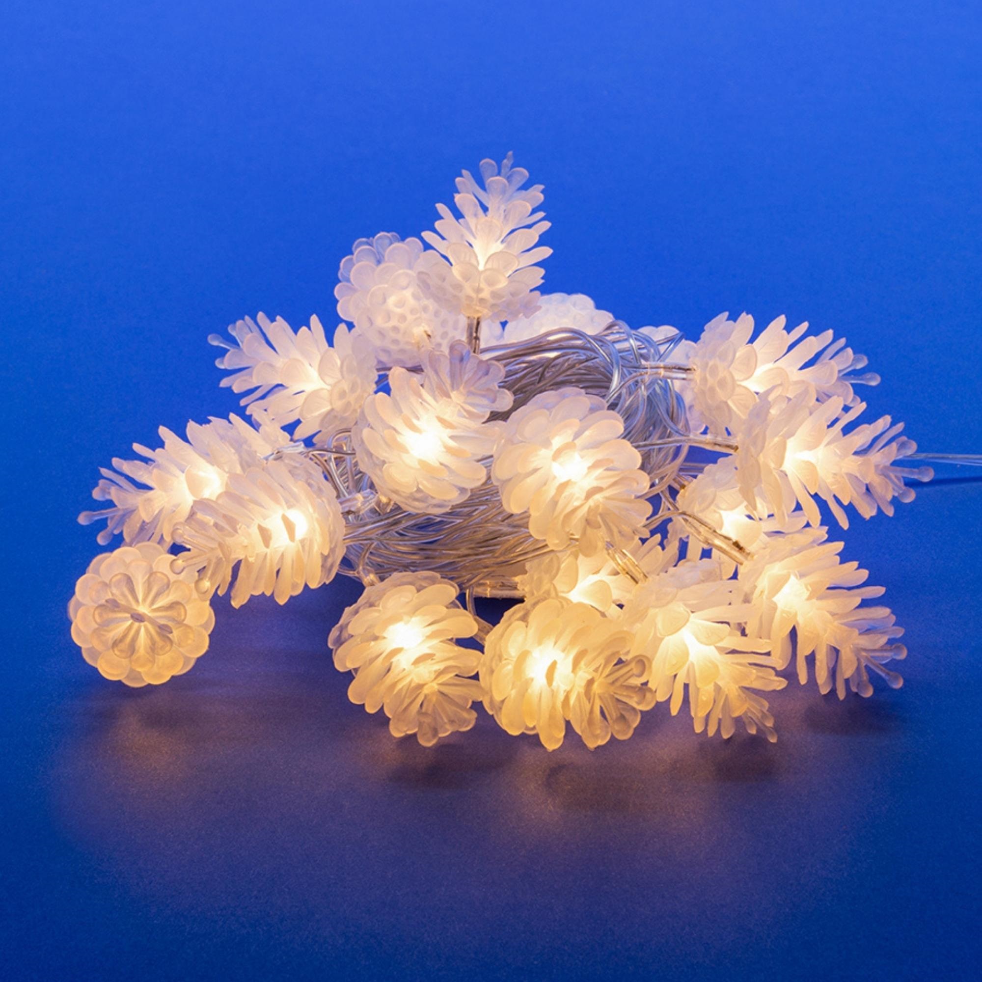 ULD-S0280-020-DTA WARM WHITE IP20 PINE CONES Гирлянда светодиодная Шишки . 20 светодиодов. 2.8 м. теплый белый. IP20. провод прозрачный.