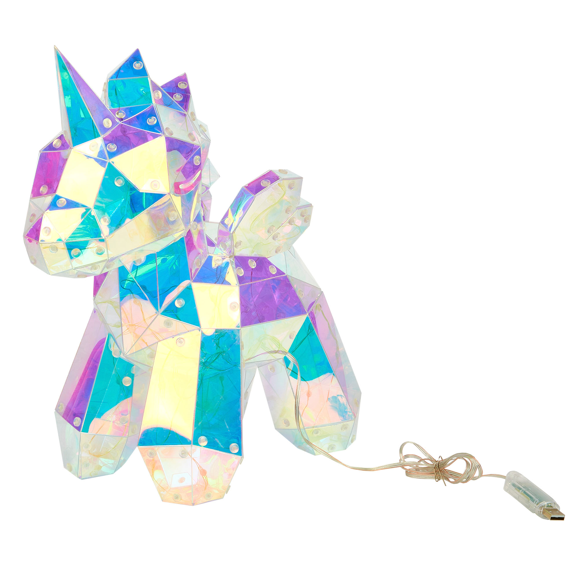 ULD-R503 USB-RGB UNICORN Светильник декоративный Единорог. с USB проводом. 60 светодиодов. RGB свет. Цвет корпуса радужный. TM Uniel