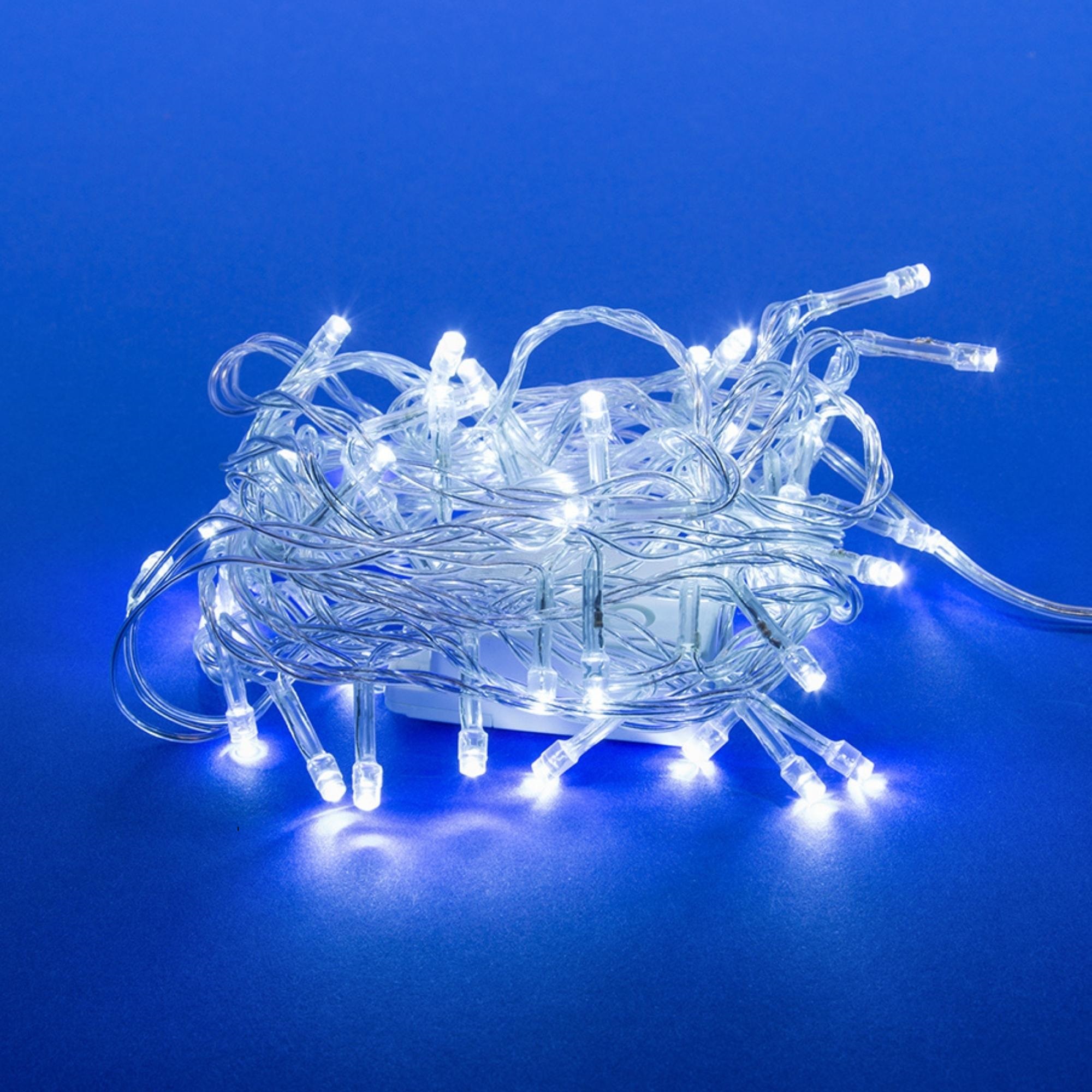 ULD-S0500-050-DTA WHITE IP20 Гирлянда светодиодная с контроллером. 5м. 50 светодиодов. Белый свет. Провод прозрачный. ТМ Uniel