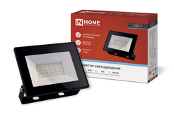 Прожектор светодиодный СДО-7 30Вт 230В 6500К IP65 черный IN HOME