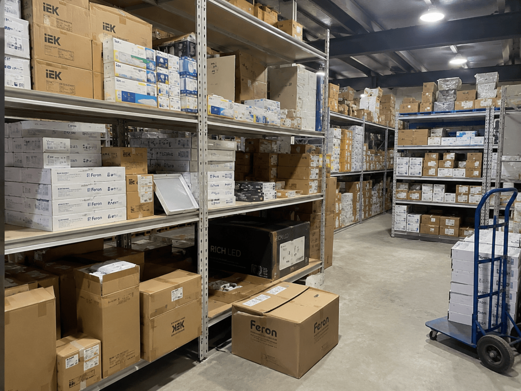 Warehouse of LED equipment and LED products for commercial and industrial facilities