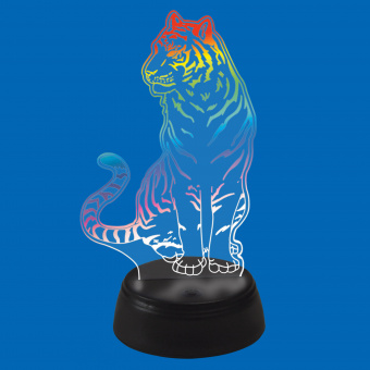 ULI-M507 RGB-3AA TIGER-BLACK Светильник декоративный с эффектом 3D Тигр. на батарейках 3AA не в-к. 1 светодиод. RGB свет. TM Uniel