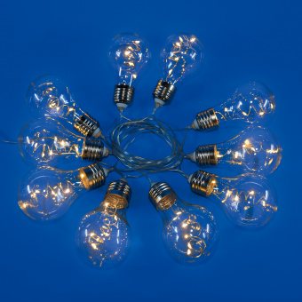 ULD-S1800-050-STB-3AA WARM WHITE IP20 RETRO BULBS-1 Гирлянда светодиодная Лампочки ретро-1. на батарейках 3AA не в-к. 1.8м. 50 светодиодов. Теплый белый свет. Провод прозрачный. TM Uniel