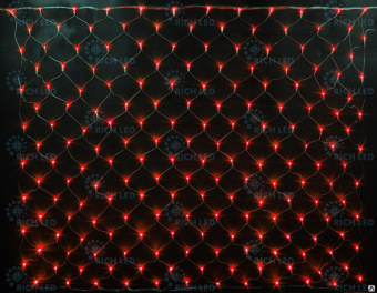 Сетка 2х3 м красная прозрачный провод Rich LED 