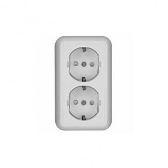 Розетка 2-ая ОП с монт.пластиной 10А белая ПРИМА Schneider Electric 