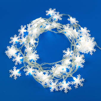 ULD-S0700-050-DTA WHITE IP20 SNOWFLAKES-2 Гирлянда светодиодная с контроллером Снежинки-2. 50 светодиодов. 7 м. белая. IP20.провод прозрачный