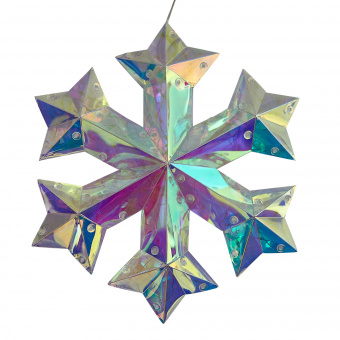 ULD-R512 3АА SNOWFLAKE Светильник декоративный Снежинка. на батарейках 3AA не в-к. 100 светодиодов. Белый свет. Цвет корпуса радужный. TM Uniel