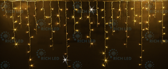 Бахрома 3х0,5 м желтая статического свечения Rich LED 