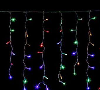 Бахрома светодиодная на белом прозрачном проводе RGB 200LED 5м 1689 Китай 