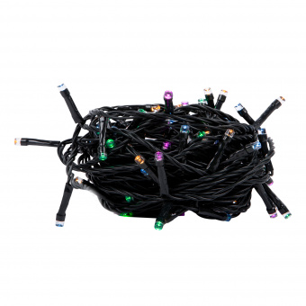 ULD-S1000-100-DGA MULTI-2 IP20 Гирлянда светодиодная. 10м. 100 светодиодов. Голубой. желтый. зеленый. розовый свет. Провод зеленый. ТМ Uniel