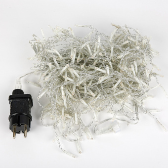 ULD-B10008-480-TTK WHITE IP44 Бахрома светодиодная с эффектом мерцания. 10м. Соединяемая. 480 светодиодов. Белый свет. Провод прозрачный. ТМ Uniel