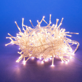 ULD-S0300-200-DTA WARM WHITE IP20 FIRECRACKER Гирлянда светодиодная с контроллером Фейерверк. 3м. 200 светодиодов. Теплый белый свет. Провод прозрачный. ТМ Uniel