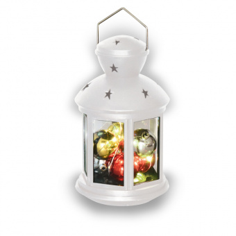 Фонарь со светодиодной гирляндой внутри,режим мигания на батарейке 10LED RGB 11х22мм  