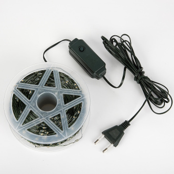ULD-S40000-4000-DGA WARM WHITE IP20 DEW Гирлянда светодиодная Роса. 400м. 4000 светодиодов. Теплый белый свет. Провод зеленый. ТМ Uniel