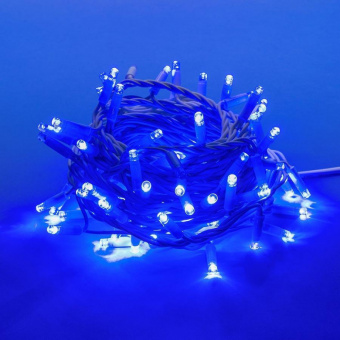 Гирлянда 10 м синяя с контроллером 120LED провод белый IP67 Uniel 