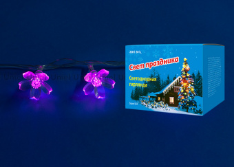 Гирлянда Сакура 7 м розовая с контроллером 50LED провод прозрачный IP20 Uniel 