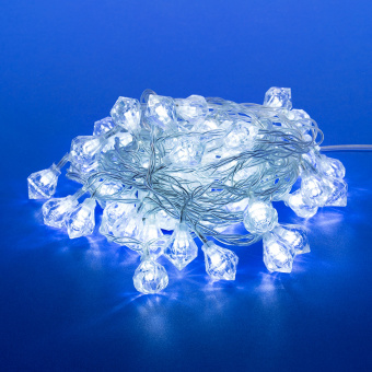 ULD-S0700-050-DTA WHITE IP20 DIAMONDS Гирлянда светодиодная Бриллианты. с контроллером. 7м. 50 светодиодов. Белый свет. Провод прозрачный. TM Uniel.