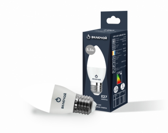 Лампа светодиодная  5,5W E27 C37 СВЕЧА 3000К 320Лм (LED OPTI C37-5,5W-E27-W) VKL 