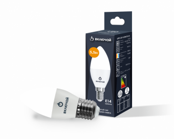 Лампа светодиодная  5,5W E27 C37 СВЕЧА 3000К 440Лм (LED OPTI C37-5,5W-E27-N) VKL 