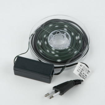 ULD-S1000-100-DGA WHITE IP20 DEW BAND Гирлянда светодиодная Полоса. 10м. 100 светодиодов. Белый свет. Провод зеленый. ТМ Uniel