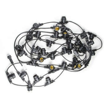 UDL-K111 80-E27-20M IP65 BLACK BELT-LIGHT Гирлянда Белт-Лайт. 20м + 1.5м сетевой шнур. 80 патронов E27. шаг 25см. Чёрная. TM Uniel.
