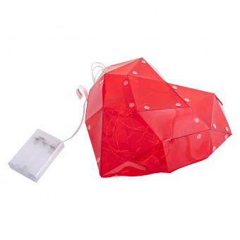 ULD-R511 3АА RED HEART Светильник декоративный Красное сердце. на батарейках 3AA не в-к. 100 светодиодов. Белый свет. Цвет корпуса красный. TM Uniel