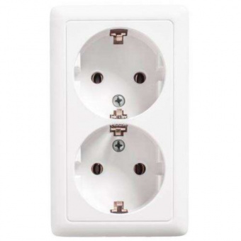 Розетка 2-ая СП с з/к 16А ХИТ белая Schneider Electric 