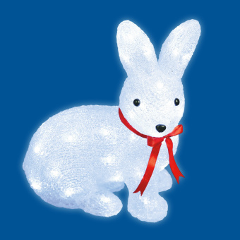 ULD-M2732-040-STA WHITE IP20 RABBIT-1 Фигура светодиодная Зайчик. 40 светодиодов. размер 27x15x32 см. цвет свечения-белый. IP20.
