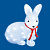 ULD-M2732-040-STA WHITE IP20 RABBIT-1 Фигура светодиодная Зайчик. 40 светодиодов. размер 27x15x32 см. цвет свечения-белый. IP20.