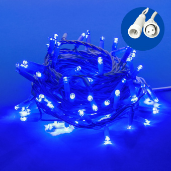 ULD-S1000-120-TWK BLUE IP67 Гирлянда светодиодная с эффектом мерцания. 10м. Соединяемая. 120 светодиодов. Синий свет. Провод белый. TM Uniel.