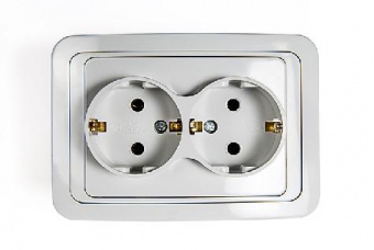 Розетка 2-ая СП белая CLASSICO 2128-W (2212) IN HOME 