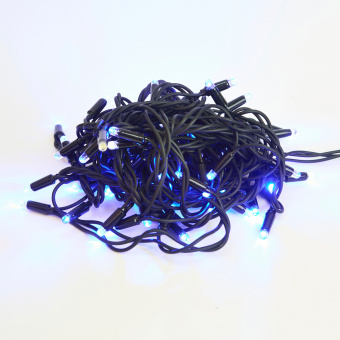 ULD-S1000-120-TBK BLUE-WHITE IP67 Гирлянда светодиодная с эффектом мерцания. 10м. Соединяемая. 120 светодиодов. Синий и белый свет. Провод черный. ТМ Uniel