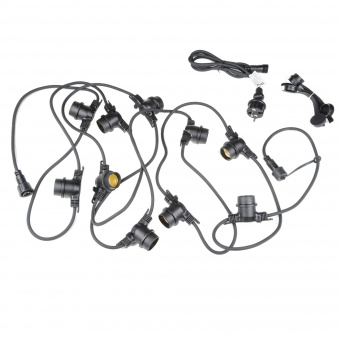 UDL-K121 10-E27-5M 5C IP65 BLACK BELT-LIGHT BOX Гирлянда Белт-лайт. 5 м + 1.5м сетевой шнур. 10 патронов E27. шаг 50см. 5 заглушек. Чёрная. Картонная коробка. TM Uniel