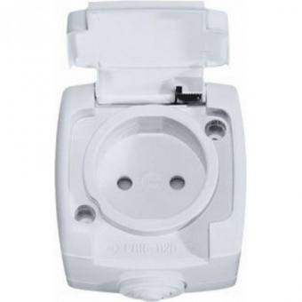 RA16-112B-Bl Розетка накладная с з/к Рондо IP44 Wessen 
