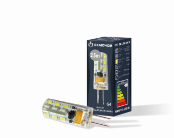 Лампа светодиодная  2,5W G4 4000К 150Лм 12V AC/DC силикон (LED OPTI G4-2,5W-NW SL) VKL 